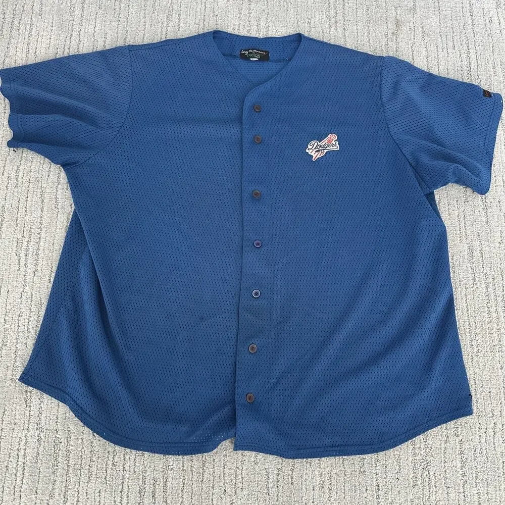 Dodgers T Shirt/Warm Up jersey‎ Levy Restaurants The Ericson Group Button Up 2XL